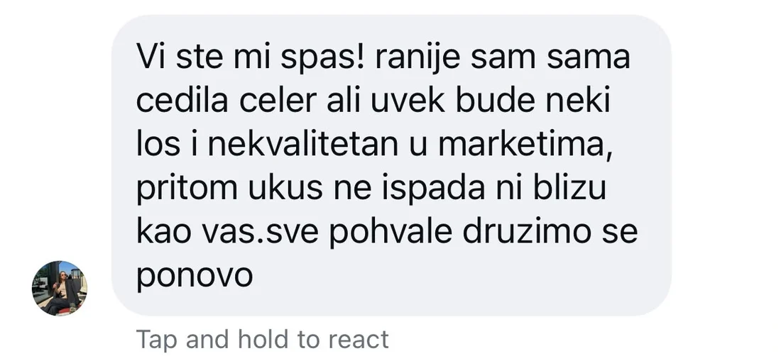 Screenshot recenzije kupca 1
